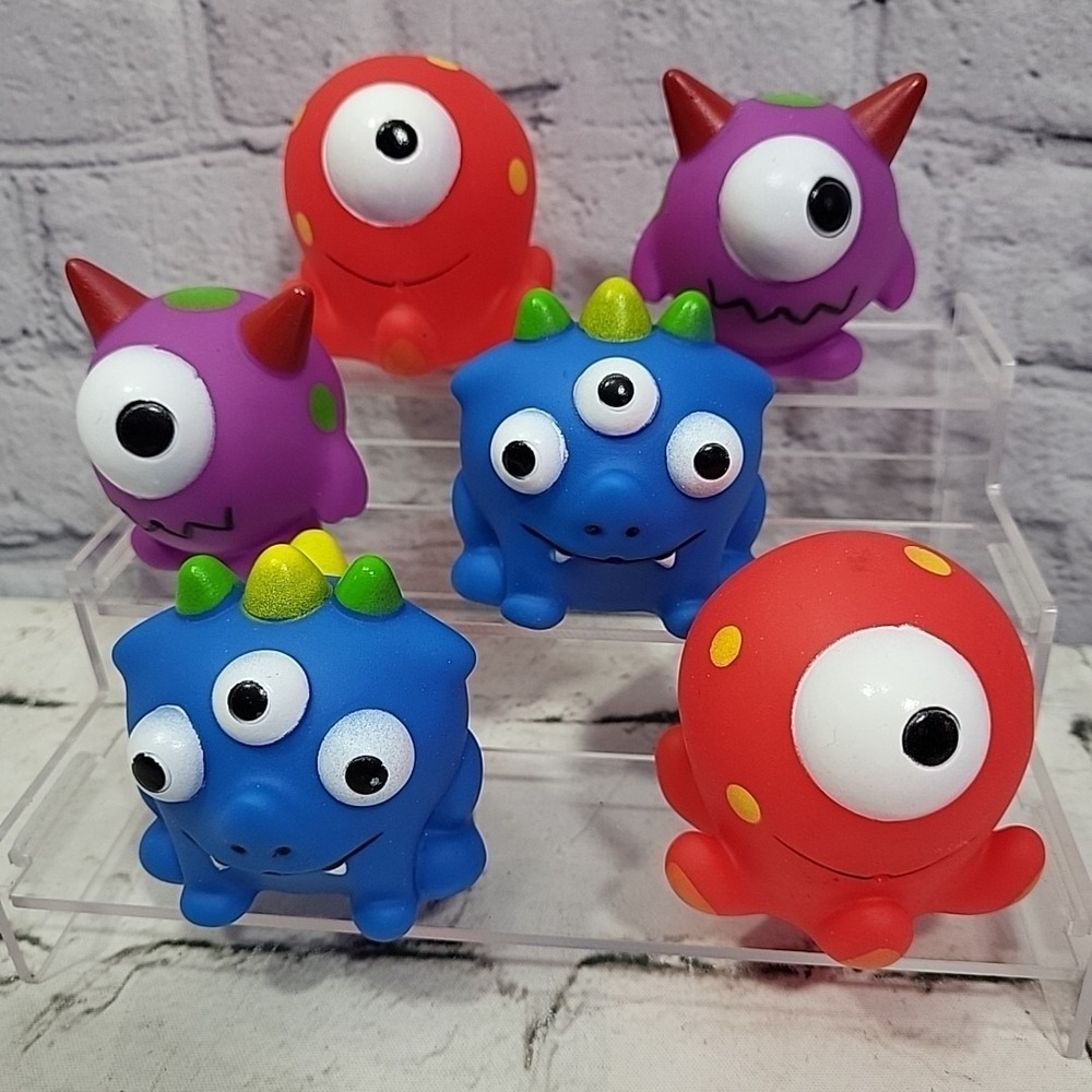 Bath Toys Rubber Monster Squirt Tub Pool Floats Lot Of 6 Colorful
